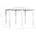 Belvédère avec revêtement de poteaux 3x4x2,6 m Crème 160 g/m² – Image 3