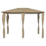 Belvédère avec revêtement de poteaux 3x4x2,6 m Taupe 160 g/m² – Image 2
