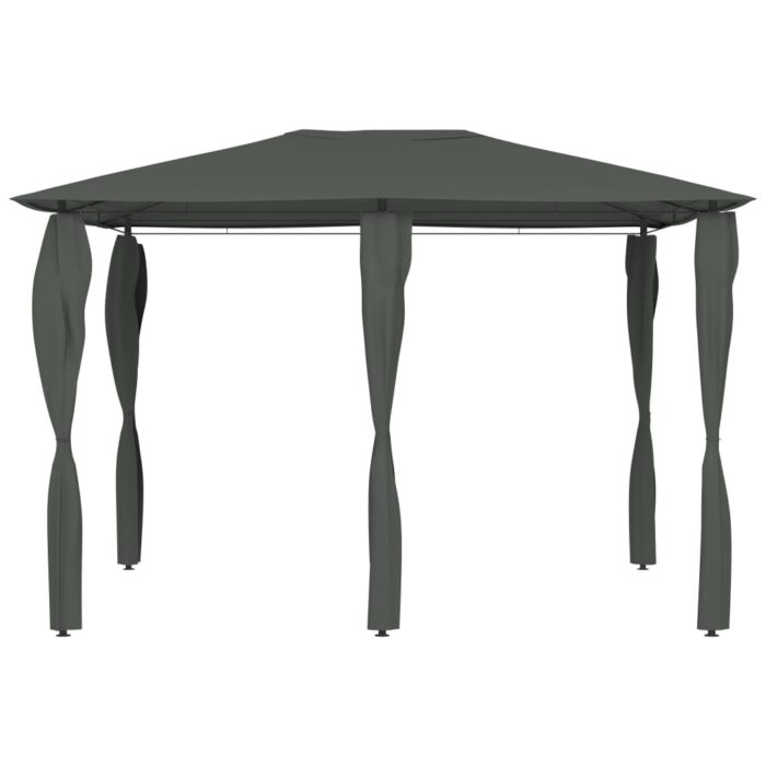 Belvédère à revêtement de poteaux 3x4x2,6 m Anthracite 160 g/m² – Image 2