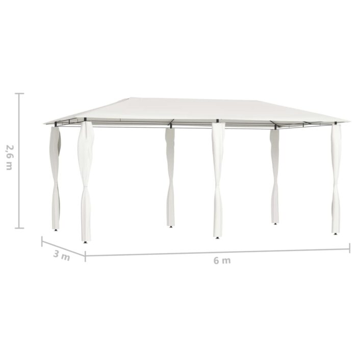 Belvédère avec revêtement de poteaux 2,98x5,3x2,59 m 160 g/m² – Image 3