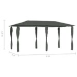 Belvédère avec revêtement de poteaux 2,98x5,3x2,59 m 160 g/m² – Image 3