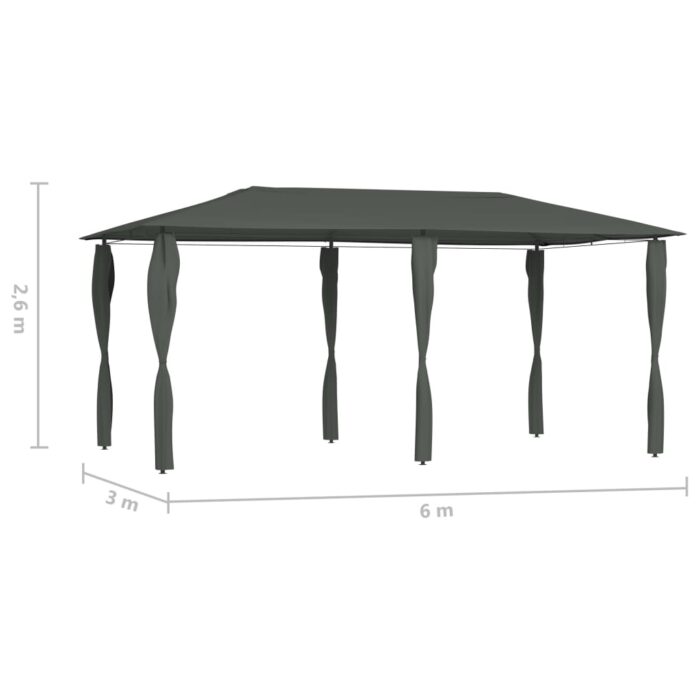 Belvédère avec revêtement de poteaux 2,98x5,3x2,59 m 160 g/m² – Image 3