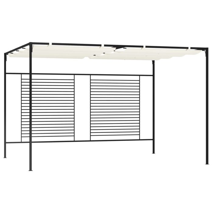 Belvédère avec auvent rétractable 3x4x2,3 m Crème 180 g/m² – Image 1
