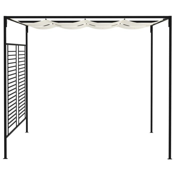 Belvédère avec auvent rétractable 3x4x2,3 m Crème 180 g/m² – Image 2