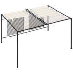 Belvédère avec auvent rétractable 3x4x2,3 m Crème 180 g/m² – Image 3