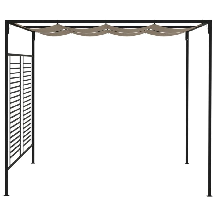 Belvédère avec auvent rétractable 3x4x2,3 m Taupe 180 g/m² – Image 2