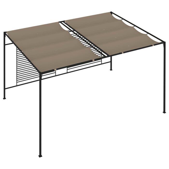 Belvédère avec auvent rétractable 3x4x2,3 m Taupe 180 g/m² – Image 3