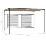 Belvédère avec auvent rétractable 3x4x2,3 m Taupe 180 g/m² – Image 6