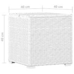 Chaises longues de jardin table à thé 3pcs Résine tressée Blanc – Image 10