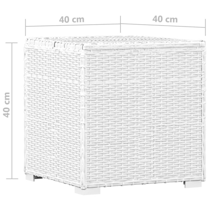 Chaises longues de jardin table à thé 3pcs Résine tressée Blanc – Image 10