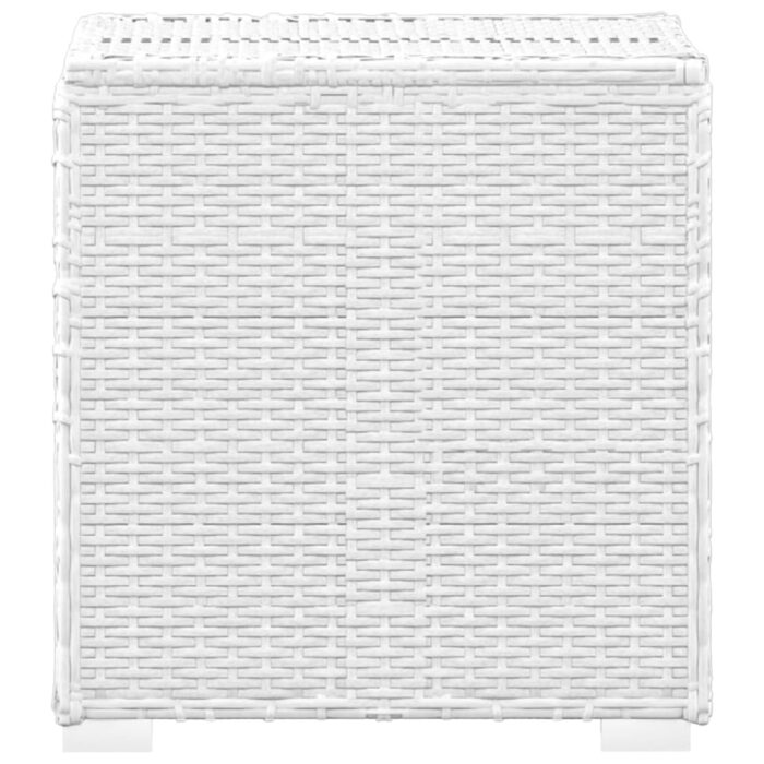 Chaises longues de jardin table à thé 3pcs Résine tressée Blanc – Image 6