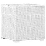 Chaises longues de jardin table à thé 3pcs Résine tressée Blanc – Image 7