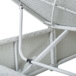 Chaises longues de jardin table à thé 3pcs Résine tressée Blanc – Image 8