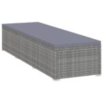 Chaises longues de jardin table à thé 3 pcs Résine tressée Gris – Image 3