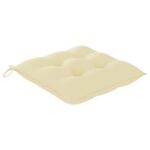 Coussins de chaise lot de 2 blanc crème 40x40x7 cm tissu oxford – Image 2