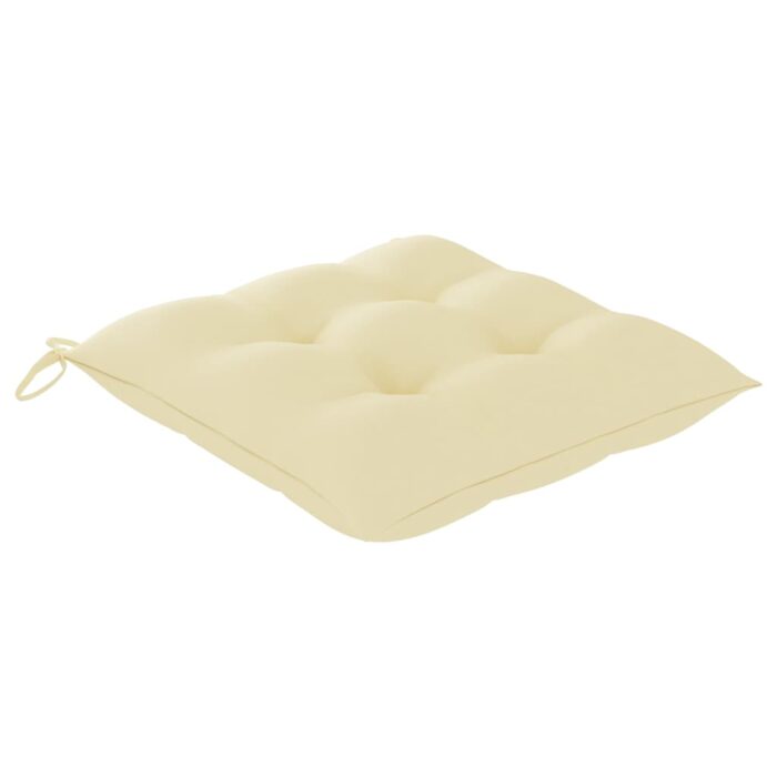 Coussins de chaise 4 pcs blanc crème 40x40x7 cm tissu oxford – Image 2