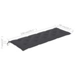 Coussin de banc de jardin anthracite 150x50x7 cm tissu oxford – Image 4