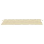 Coussin de banc de jardin blanc crème 150x50x7 cm tissu oxford – Image 2
