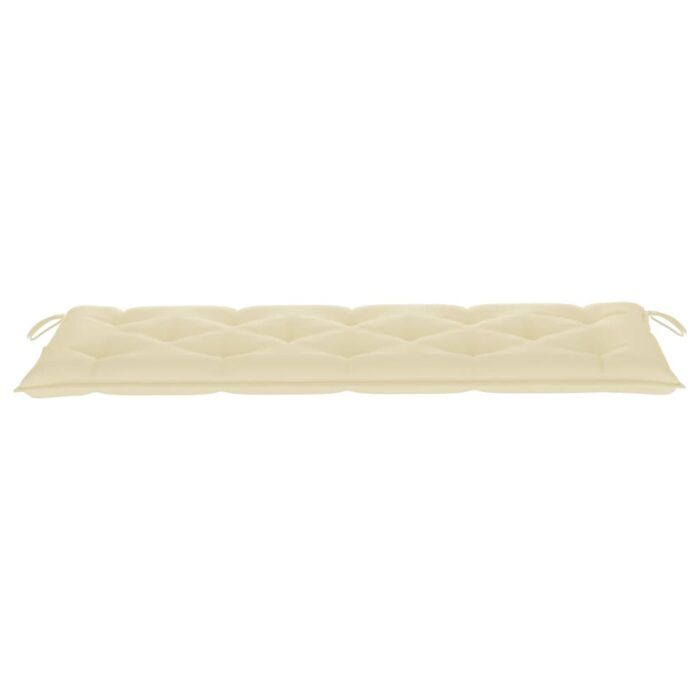 Coussin de banc de jardin blanc crème 150x50x7 cm tissu oxford – Image 2