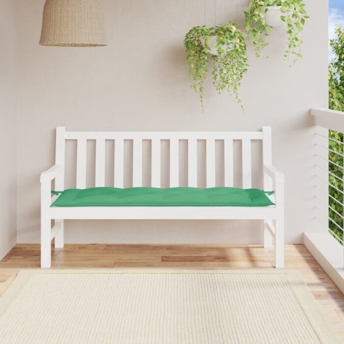Coussin de banc de jardin vert 150x50x7 cm tissu oxford – Image 1