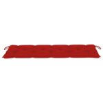 Coussin de banc de jardin rouge 150x50x7 cm tissu oxford – Image 2