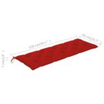 Coussin de banc de jardin rouge 150x50x7 cm tissu oxford – Image 4