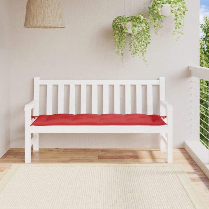 Coussin de banc de jardin rouge 150x50x7 cm tissu oxford – Image 1