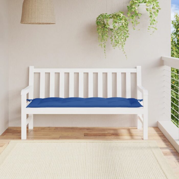 Coussin de banc de jardin bleu 150x50x7 cm tissu oxford – Image 1