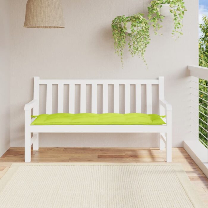 Coussin de banc de jardin vert brillant 150x50x7cm tissu oxford – Image 1