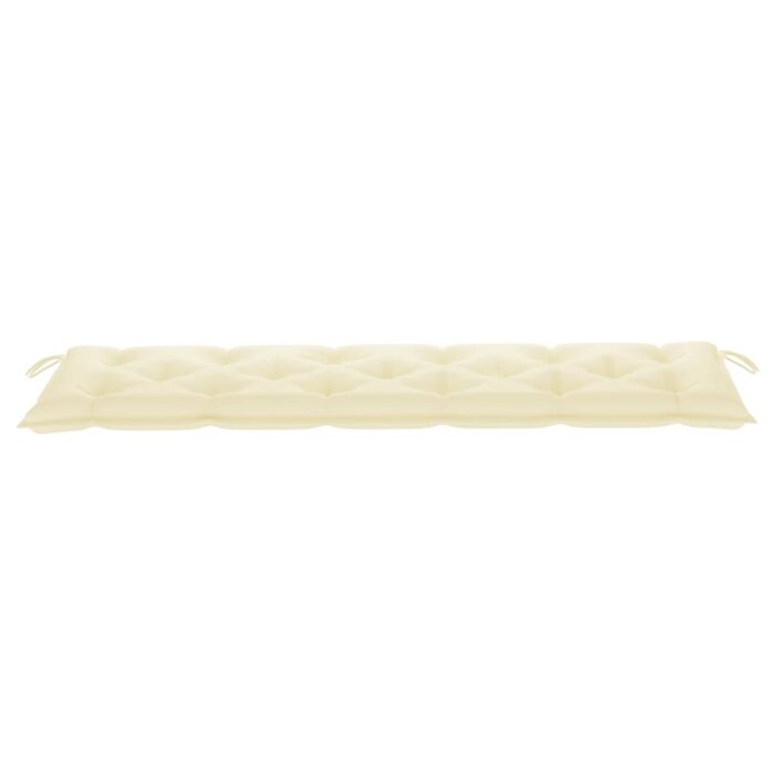 Coussin de banc de jardin blanc crème 180x50x7 cm tissu oxford – Image 2