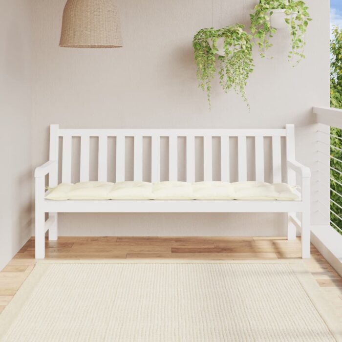 VXL8720286186817_m_en_hd_1.jpg Coussin de banc de jardin blanc crème 180x50x7 cm tissu oxford – Image 1