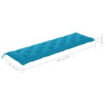 Coussin de banc de jardin bleu clair 180x50x7 cm tissu oxford – Image 5