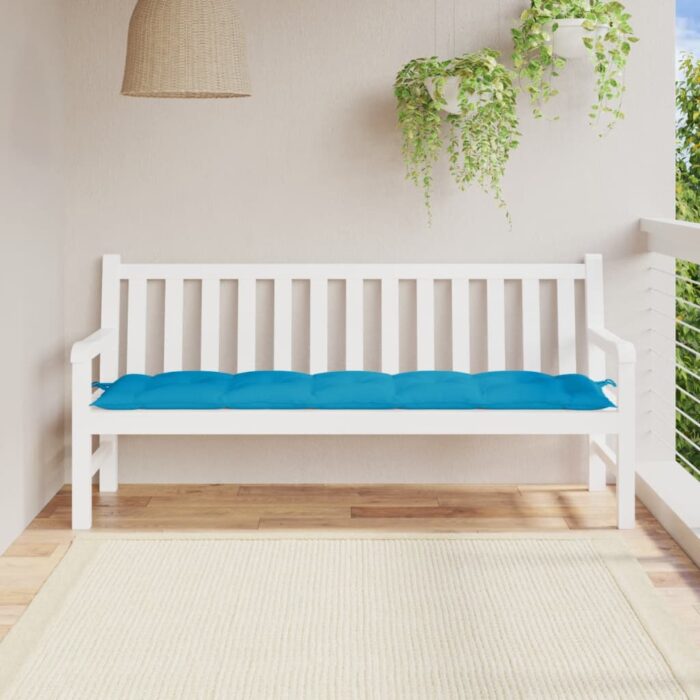 Coussin de banc de jardin bleu clair 180x50x7 cm tissu oxford – Image 1