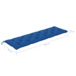 Coussin de banc de jardin bleu 180x50x7 cm tissu oxford – Image 4