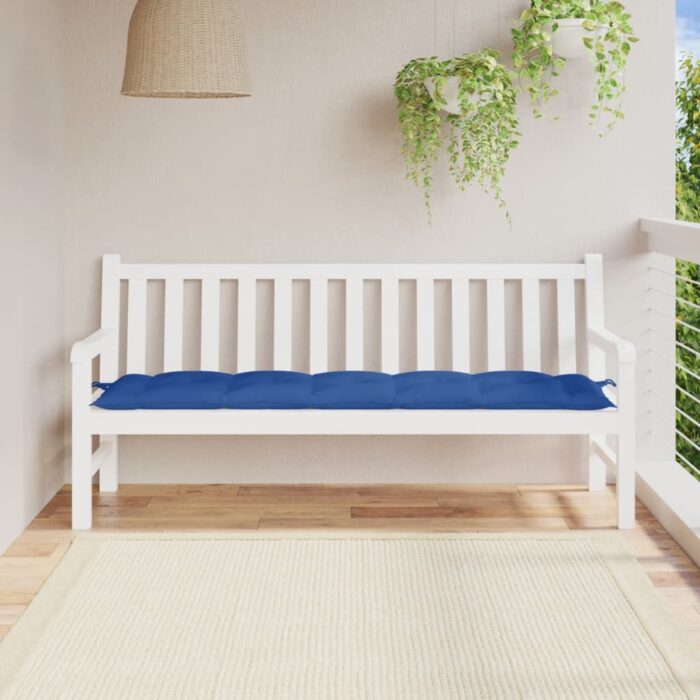 Coussin de banc de jardin bleu 180x50x7 cm tissu oxford – Image 1