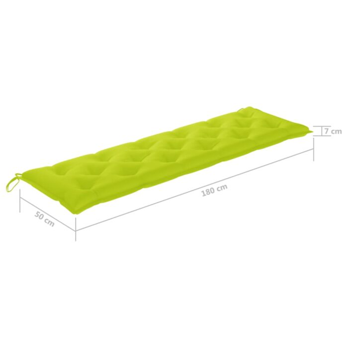 Coussin de banc de jardin vert brillant 180x50x7cm tissu oxford – Image 4