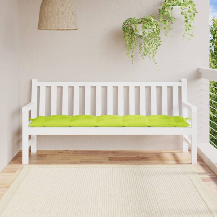 Coussin de banc de jardin vert brillant 180x50x7cm tissu oxford – Image 1