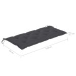 Coussin de banc de jardin anthracite tissu oxford – Image 5