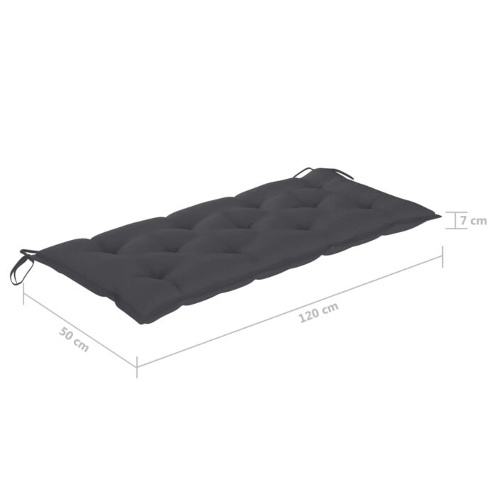 Coussin de banc de jardin anthracite tissu oxford – Image 5