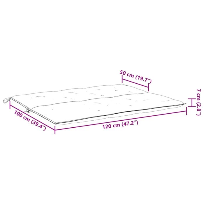 Coussin de banc de jardin anthracite tissu oxford – Image 7