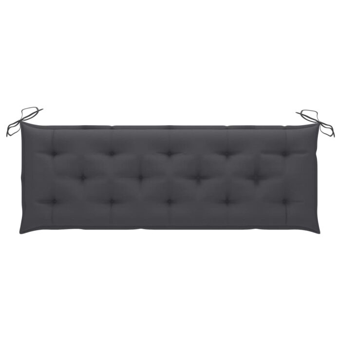 Coussin de banc de jardin anthracite tissu oxford – Image 3
