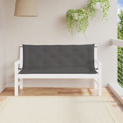 Coussin de banc de jardin anthracite tissu oxford