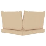 Coussins de palette lot de 3 beige tissu oxford – Image 3