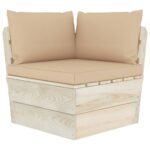 Coussins de palette lot de 3 beige tissu oxford