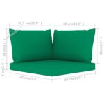 Coussins de palette lot de 3 vert tissu oxford – Image 4