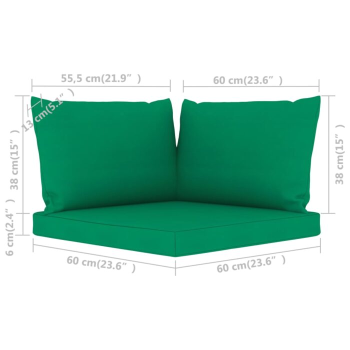 Coussins de palette lot de 3 vert tissu oxford – Image 4