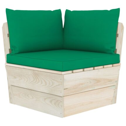 Coussins de palette lot de 3 vert tissu oxford