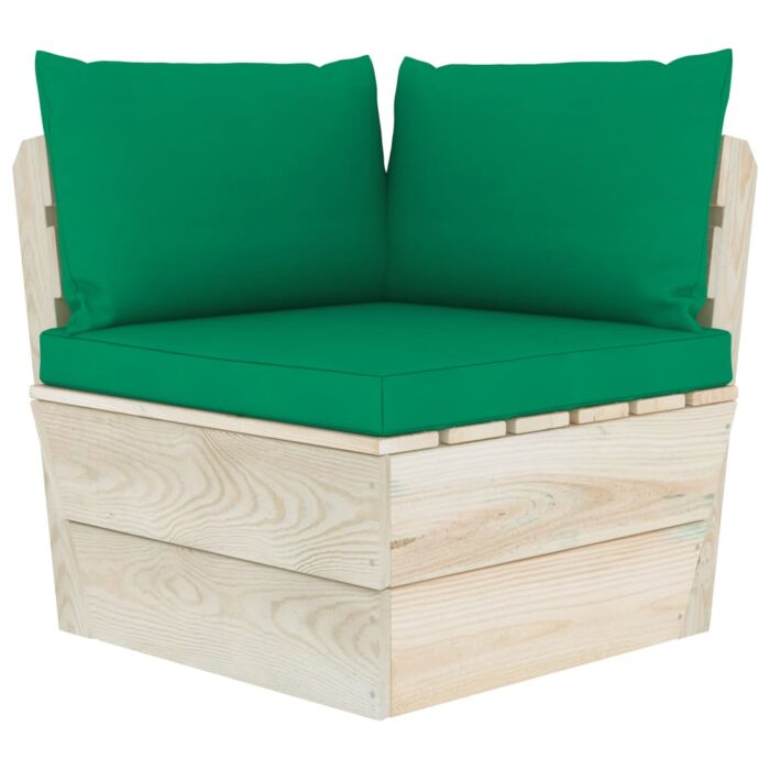 Coussins de palette lot de 3 vert tissu oxford – Image 1