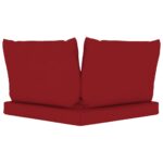 Coussins de palette lot de 3 rouge bordeaux tissu oxford – Image 3