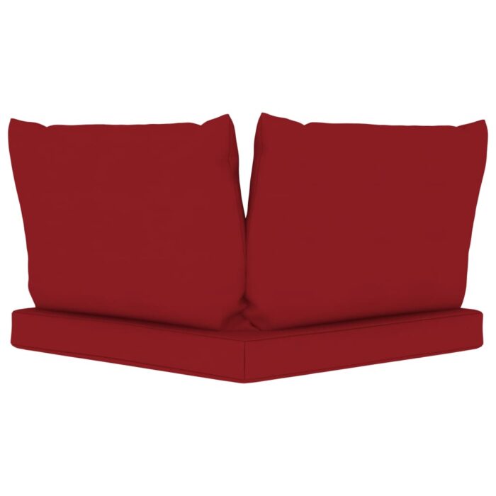 Coussins de palette lot de 3 rouge bordeaux tissu oxford – Image 3